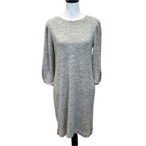 Chicos Zenergy Soft Knee-Length Sweater Tunic Casual Lounge Dress Gray Small